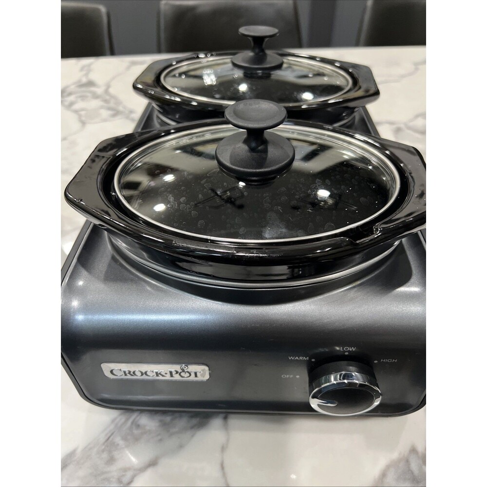 Crock-Pot SCCPMD1-CH Hook Up Double Oval Connectable 2 1-Quart Tested